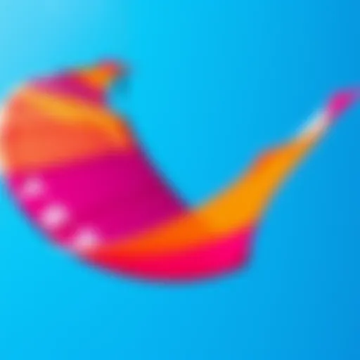 A vibrant kite soaring high against a clear blue sky