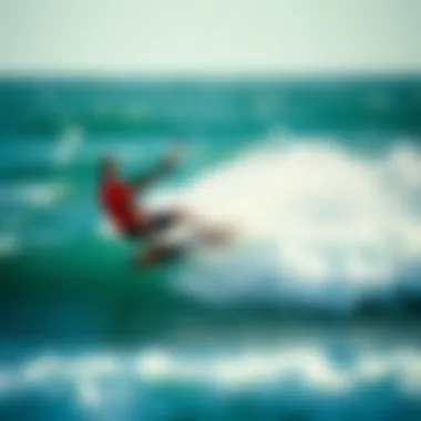 Mastering Waves with Style A kiteboarder skillfully maneuvering over waves