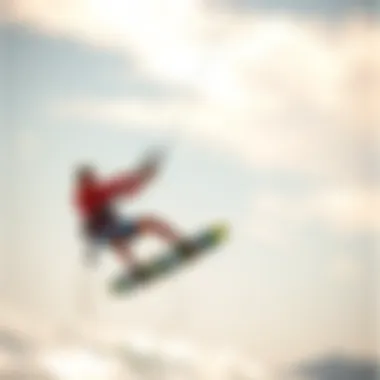 Vibrant Kitesurfing Action A vibrant kitesurfing scene capturing the essence of this thrilling sport