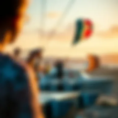 An overview of a kiteboat community event showcasing various kite boats