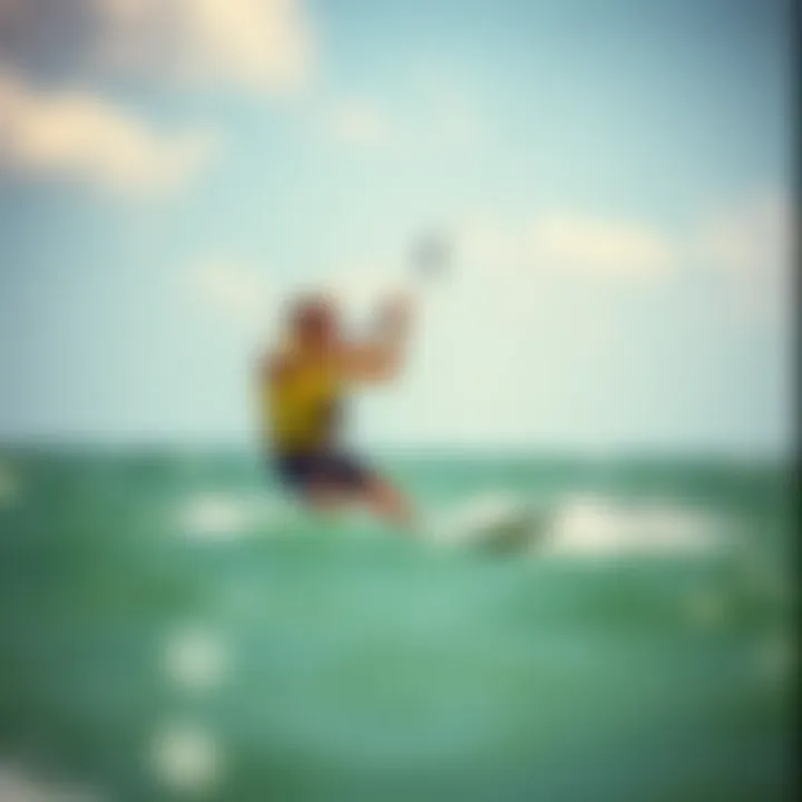 Kiteboarding environment highlighting safety practices