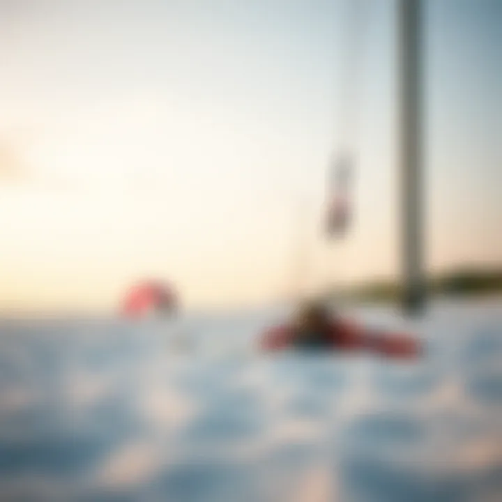 Pristine Beach with Kite Surfing Gear Pristine beach with kite surfing equipment