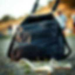 A detailed view of a slingshot bag showcasing its design and structure