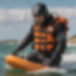 Dynamic view of the Mystic Life Jacket in action during a kiteboarding session