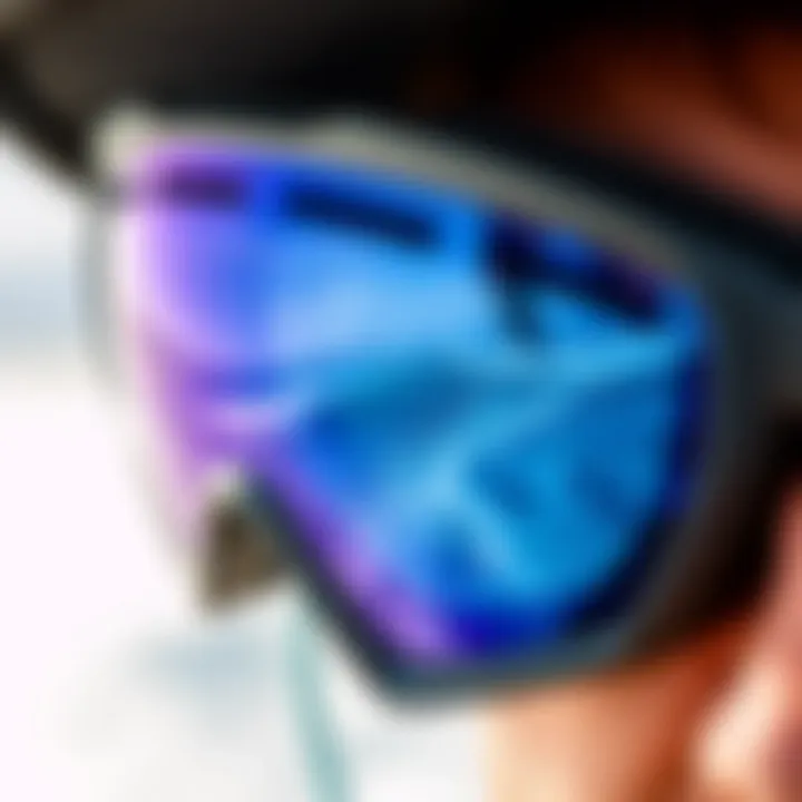 Polarized Goggles for Enhanced Vision Close-up of polarized goggles reflecting ocean waves