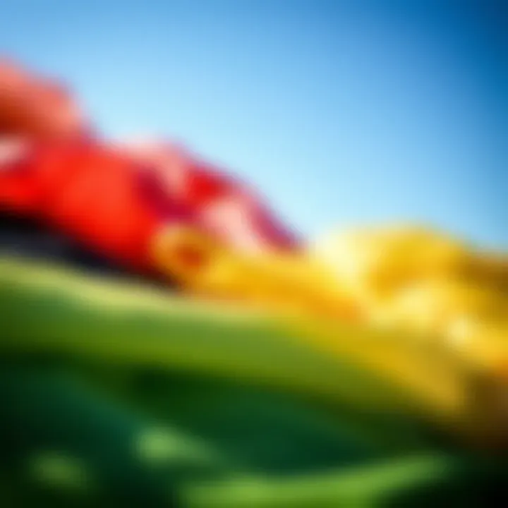 Kite Materials and Textures Close-up of high-quality kite materials highlighting their textures