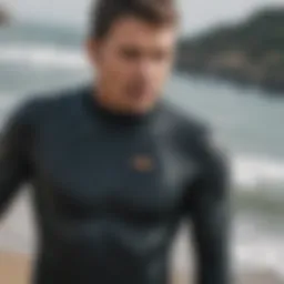 A close-up view of advanced wetsuit materials showcasing flexibility and strength