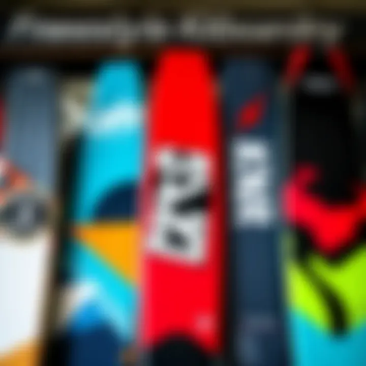 Showcasing Leading Brands in Freestyle Kiteboarding Top brands of freestyle boards displayed together