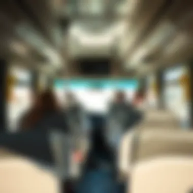 Comfortable Shuttle Bus Interior Inside a shuttle bus for transportation