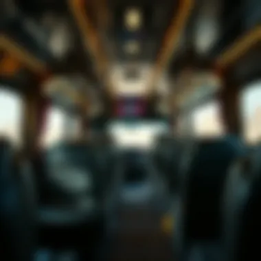 Luxury bus interior for long-distance travel