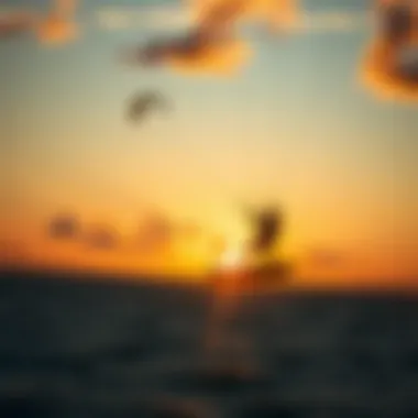 Breathtaking Sunset View A breathtaking sunset view while kiteboarding