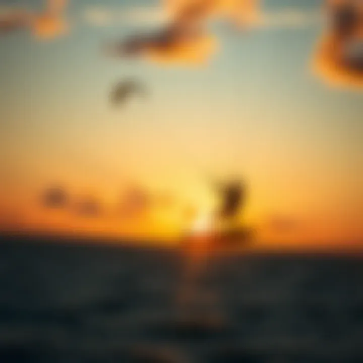Breathtaking Sunset View A breathtaking sunset view while kiteboarding
