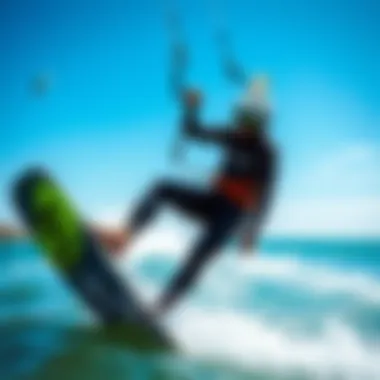 Kiteboarding Action with Truli Wetsuit Kiteboarding enthusiast wearing Truli wetsuit in action