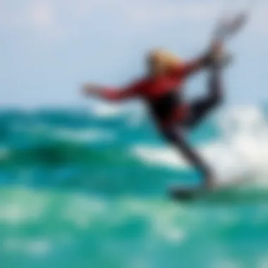 Tucker Sling in Kiteboarding Performance Demonstration of Tucker Sling in action during kiteboarding.