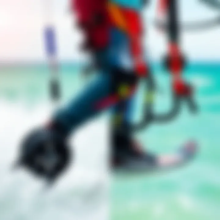 Side-by-side comparison of kiteboarding gear with and without a turbo sling.