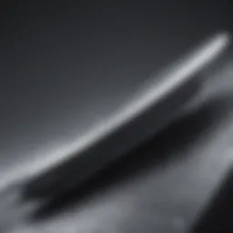 A close-up view of an air foil board showcasing its sleek design and innovative materials.