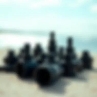 Overview of Air Pump Nozzle Adapters Detailed view of various air pump nozzle adapters arranged on a surface