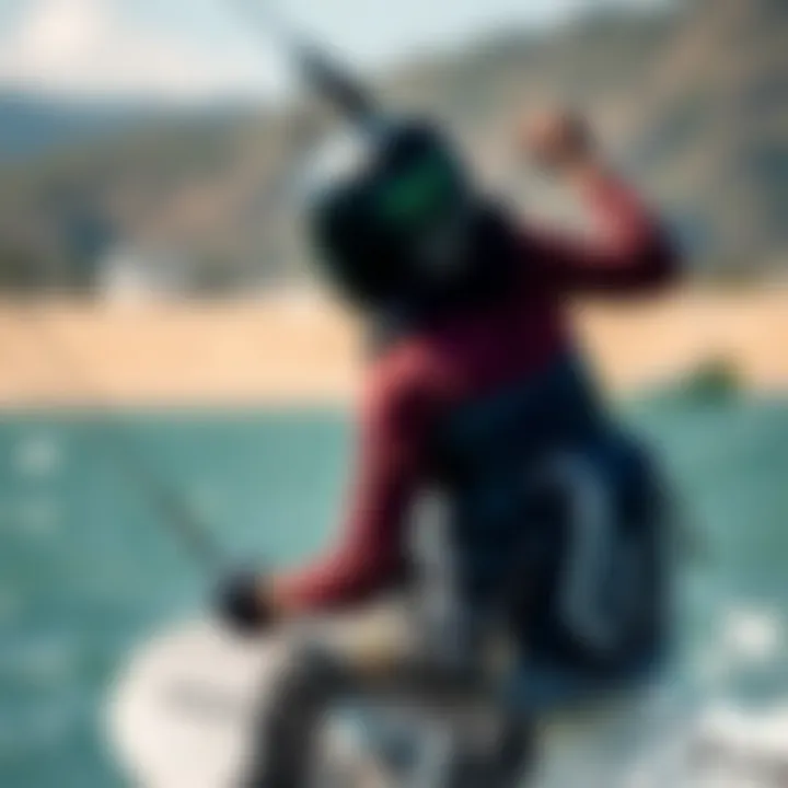 Innovation in Kiteboarding Gear with Carbon High Modulus Innovative kiteboarding gear featuring carbon high modulus components in an action shot