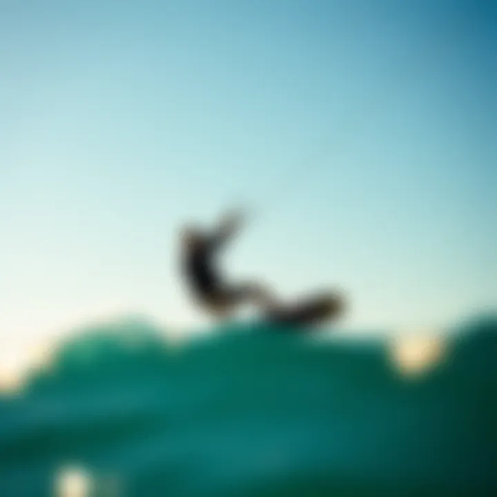 Performance Enhancement Through Carbon High Modulus Materials A kiteboarder skillfully maneuvering high above the water with a carbon high modulus kite