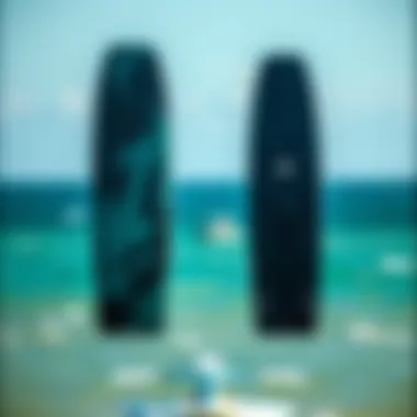 Comparative Analysis of Kiteboard Materials A side-by-side comparison of different kiteboard materials highlighting advantages of carbon high modulus