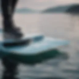 Close-up view of an efoil board showing hydrofoil technology