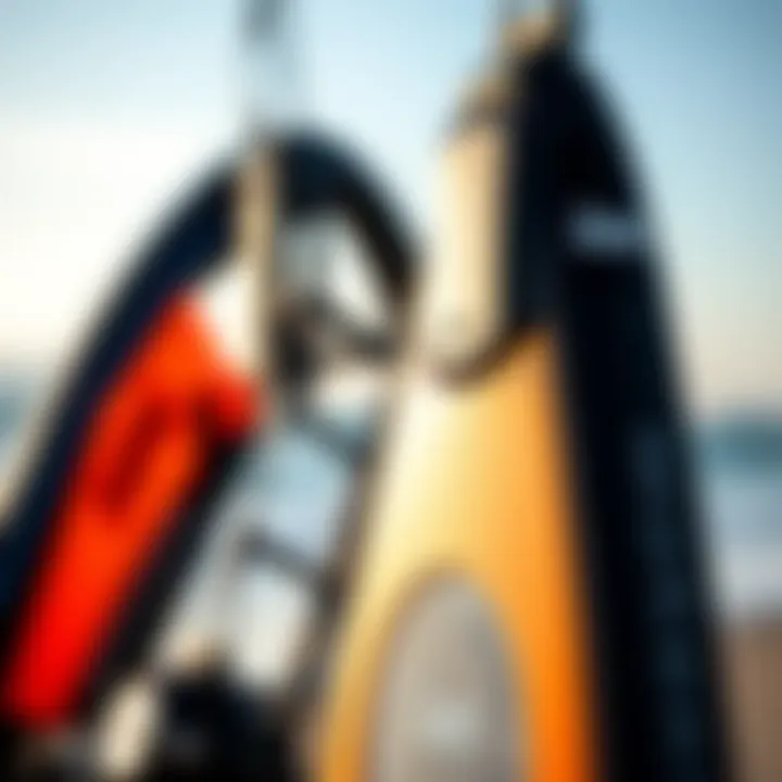 Next-Gen Kiteboarding Gear Close-up of advanced Ion kiteboarding equipment showcasing its innovative design and technology