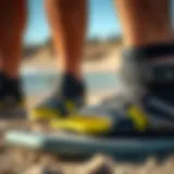 Close-up view of quality kiteboard foot straps demonstrating durability and design