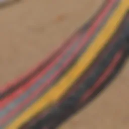 Close-up of kiteboarding lines showing different materials and textures