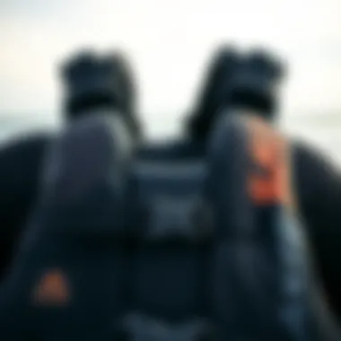 Design Elements for Comfort Close-up of the design elements of the Axis life jacket emphasizing comfort