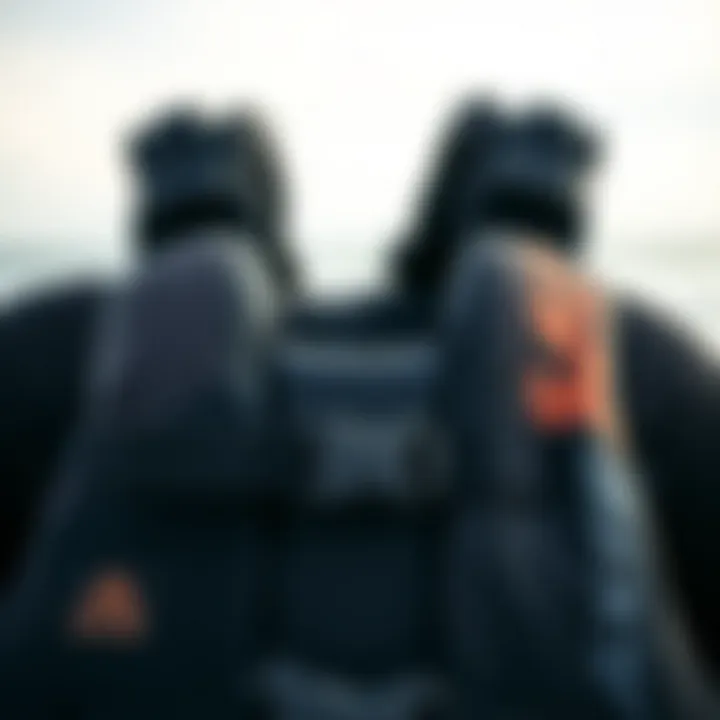 Design Elements for Comfort Close-up of the design elements of the Axis life jacket emphasizing comfort