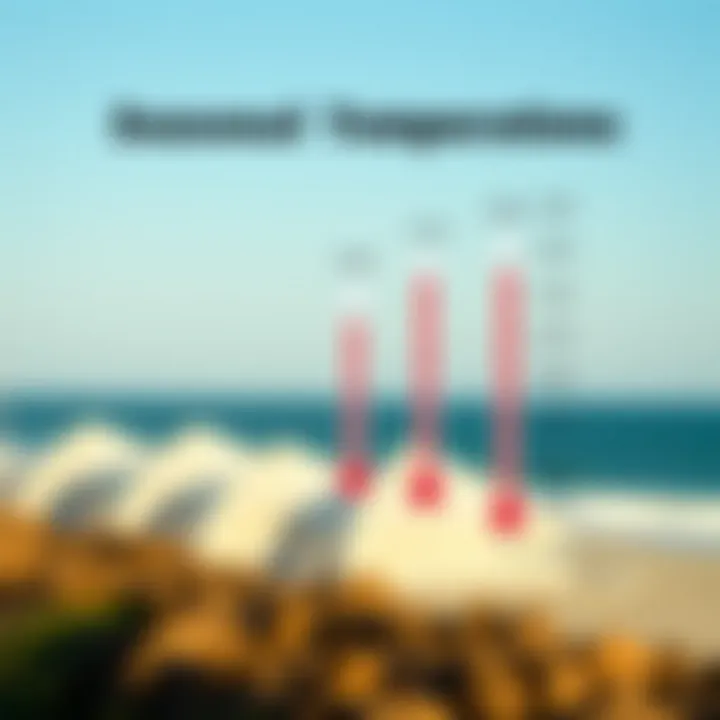 Seasonal Temperature Variations in Seaside Heights Chart displaying average seasonal temperatures in Seaside Heights