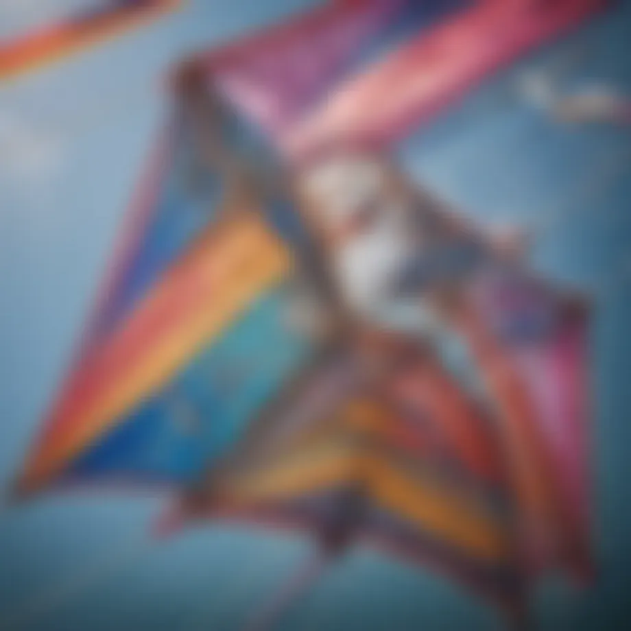 A close-up view of a foil kite showcasing its intricate design and material texture.