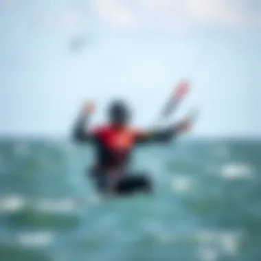Kiteboarder Demonstrating Wetsuit Accessibility Kiteboarder showcasing wetsuit ease