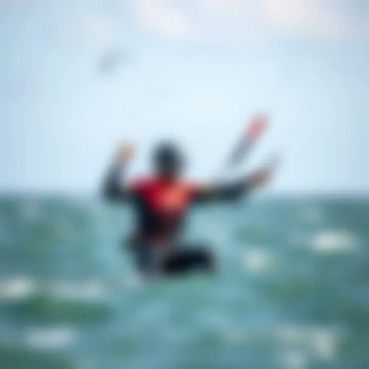 Kiteboarder Demonstrating Wetsuit Accessibility Kiteboarder showcasing wetsuit ease