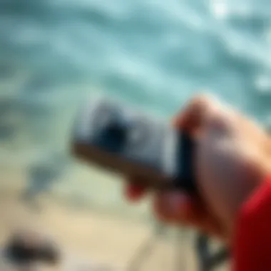 Ergonomic Design of Efoil Remote Close-up view of an efoil remote showcasing its ergonomic design.