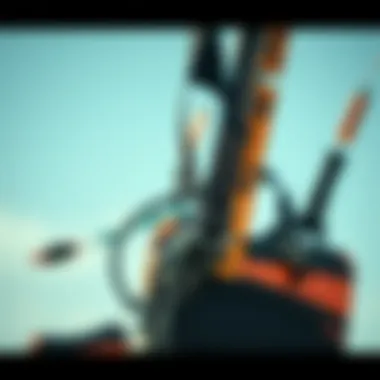 Essential Kiteboarding Gear Close-up of kiteboarding equipment for performing tricks