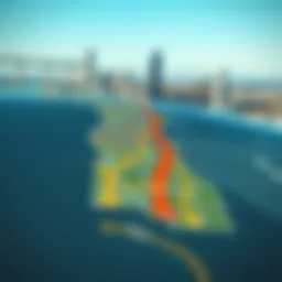 A detailed wind map of Chicago showcasing various wind patterns.