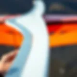 Detailed view of wingfoil wing design showing materials and structure