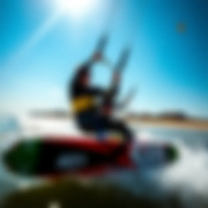 Kiteboarding in Optimal Weather Conditions Kiteboarders utilizing weather data for optimal conditions