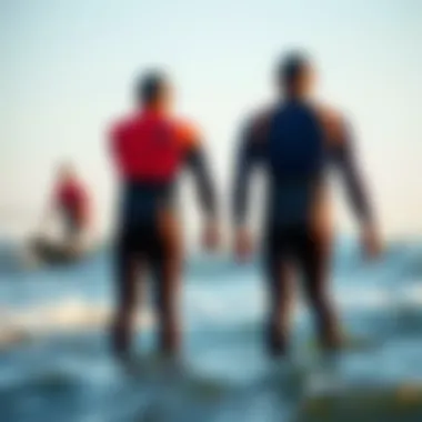 Comparison of Wetsuit Thicknesses Various wetsuit thicknesses displayed side by side