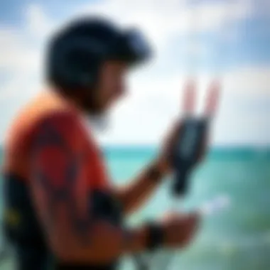 Informed Kiteboarding Decision Making Kiteboarder making an informed decision based on weather data