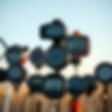 Diverse Wind Meter Types Various types of wind meters displayed outdoors