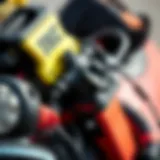 Components of Kitesurfing Gear Detailed view of kitesurfing equipment showing various components