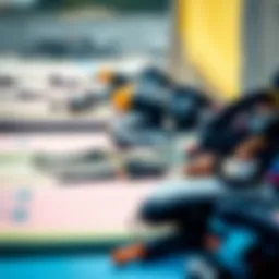 Kitesurfing gear laid out for inspection