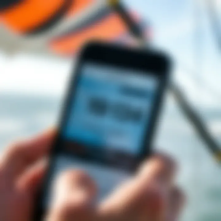 Precision in Wind Measurement Close-up of an iPhone displaying a wind meter app