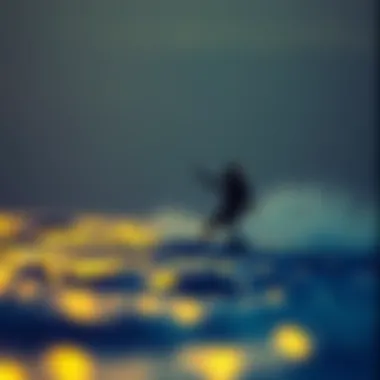 Ultraviolet rays illuminating a kiteboarding scene