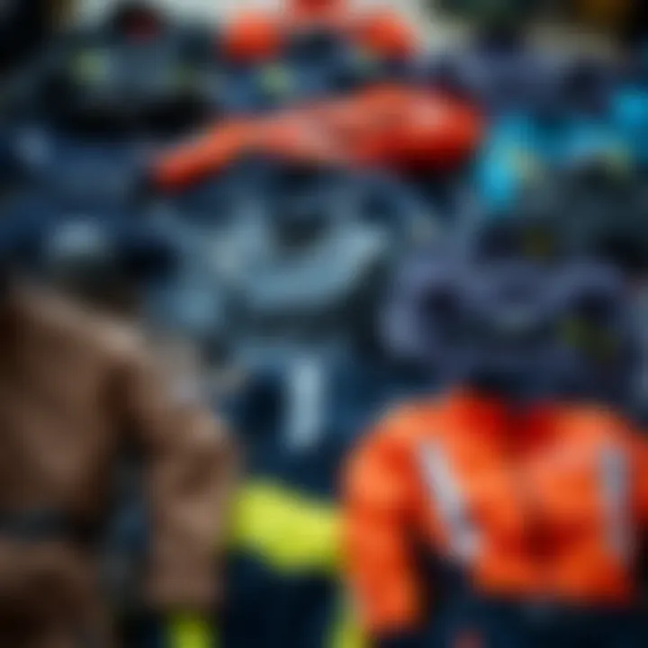 Diverse Styles of Sailing Drysuits An assortment of sailing drysuits laid out, demonstrating various styles and colors