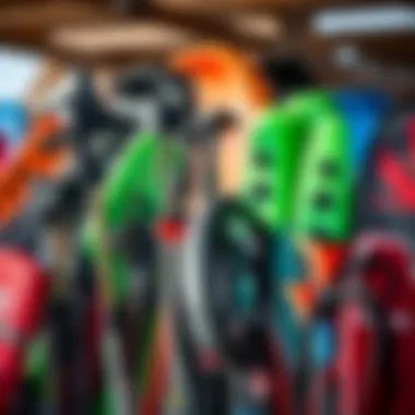 Variety of Kitesurfing Equipment Diverse kitesurfing equipment displayed together