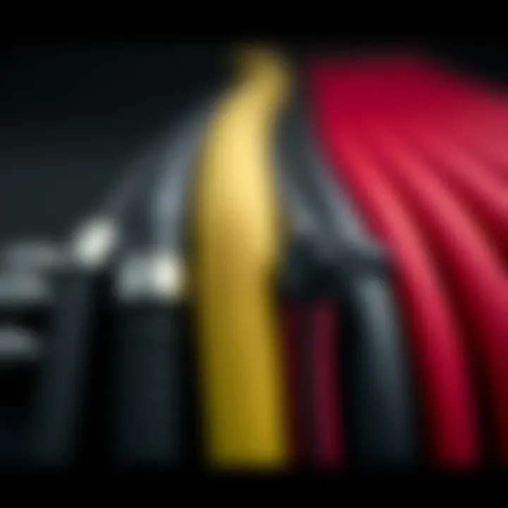 Different types of sup pump hoses displayed for comparison