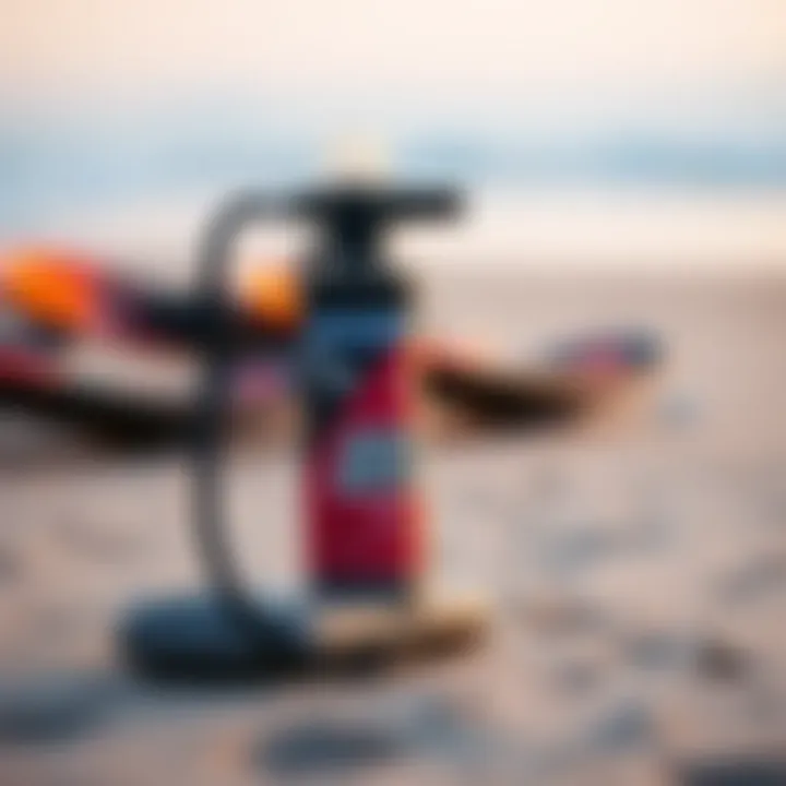 Well-Maintained Fone Kite Pump Well-maintained Fone kite pump on a beach